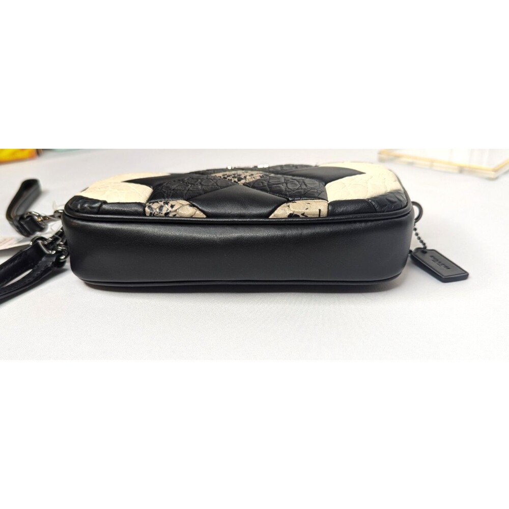 Coach Black Canyon Quilt Exotic Embossed Leather Clutch Crossbody Purse NWT - Picture 11 of 15